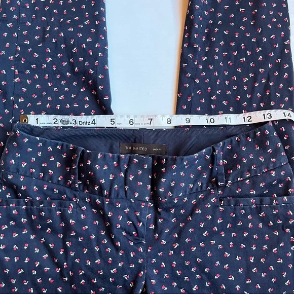 THE LIMITED Drew Fit Navy Ankle Pant Size 0 Floral Print Slim Fit - Picture 6 of 8